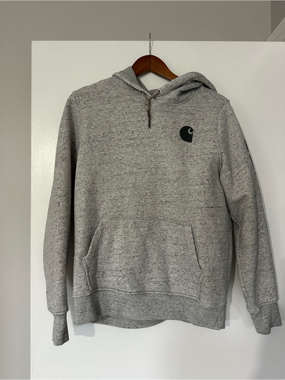 Carhartt Heather Gray Pullover Hoodie with Chest Logo